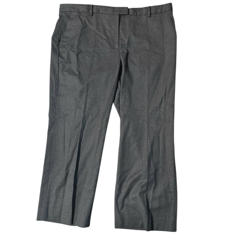 Talbots Women's Wool Italian Flannel Straight Leg Pants Plus Size 18 Gray Career